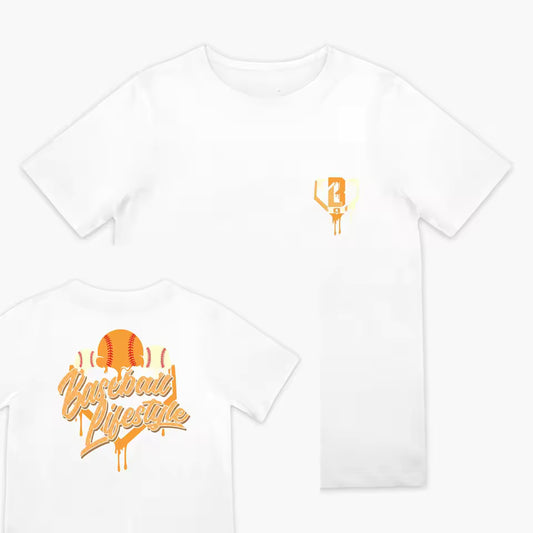 Baseball Lifestyle T Shirt Orange