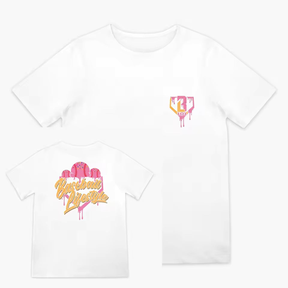 Baseball Lifestyle T Shirt Strawberry