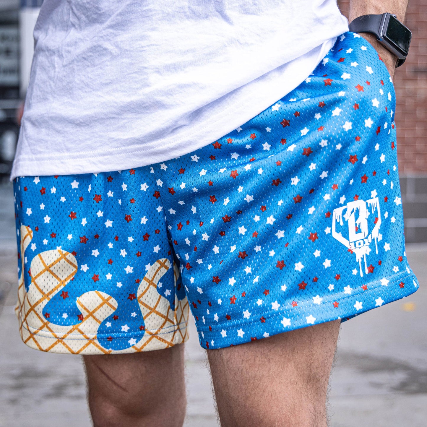 Dark Blue Ice Cream Shorts