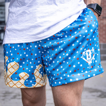 Dark Blue Ice Cream Shorts