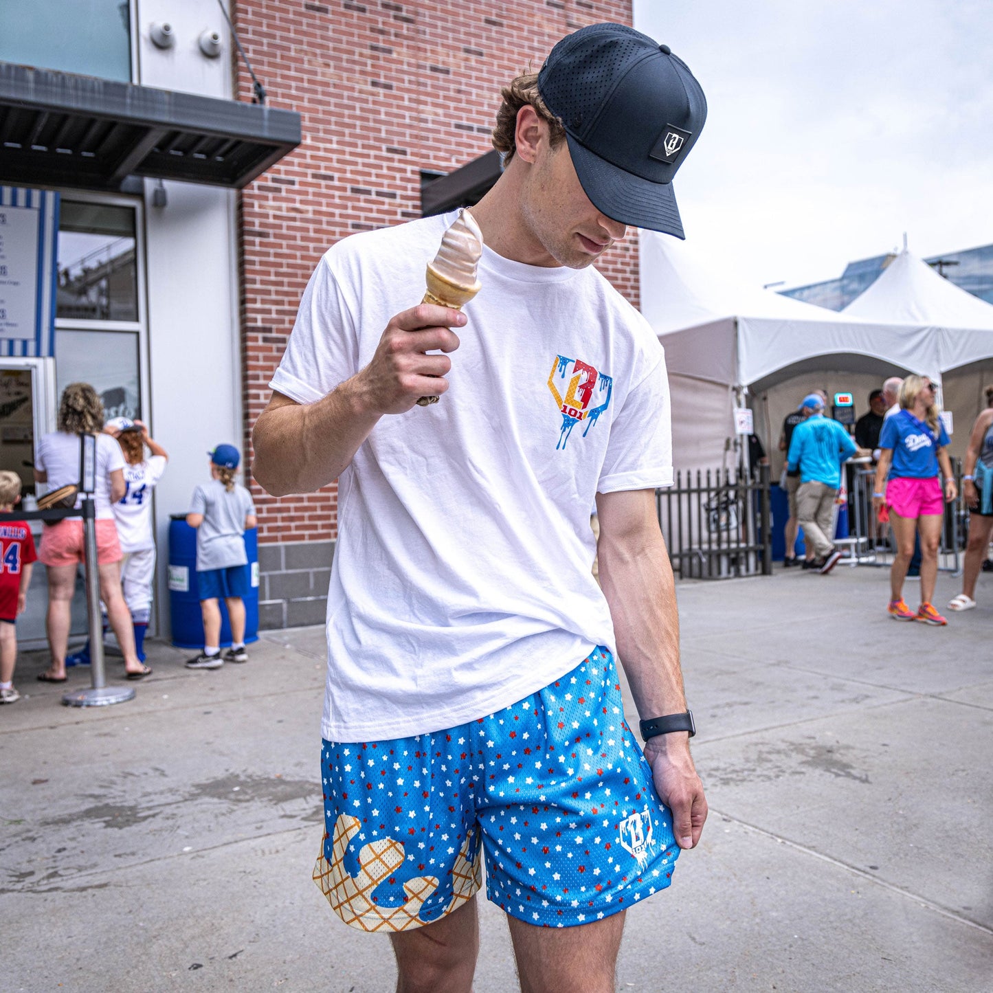 Dark Blue Ice Cream Shorts