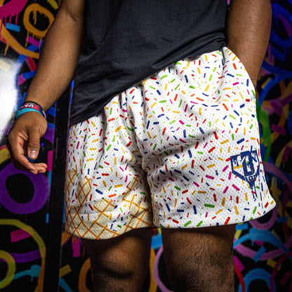 White Ice Cream Shorts